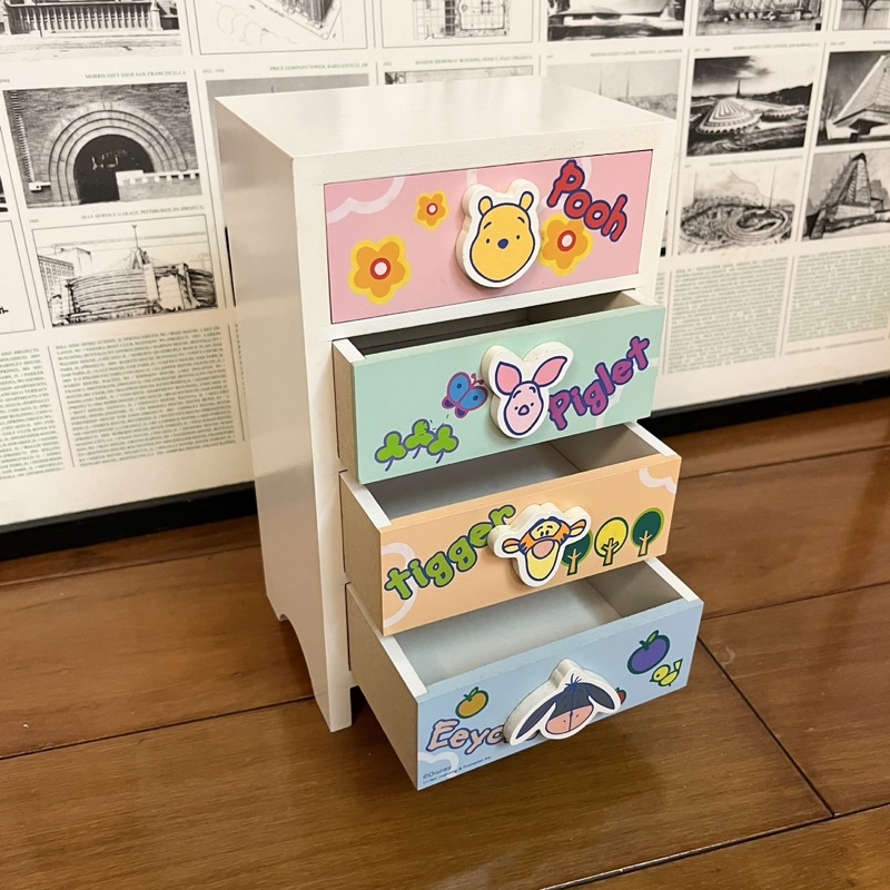 Disney 小熊維尼 家族置物盒 置物櫃 收納櫃 抽屜櫃｜Pooh Collection