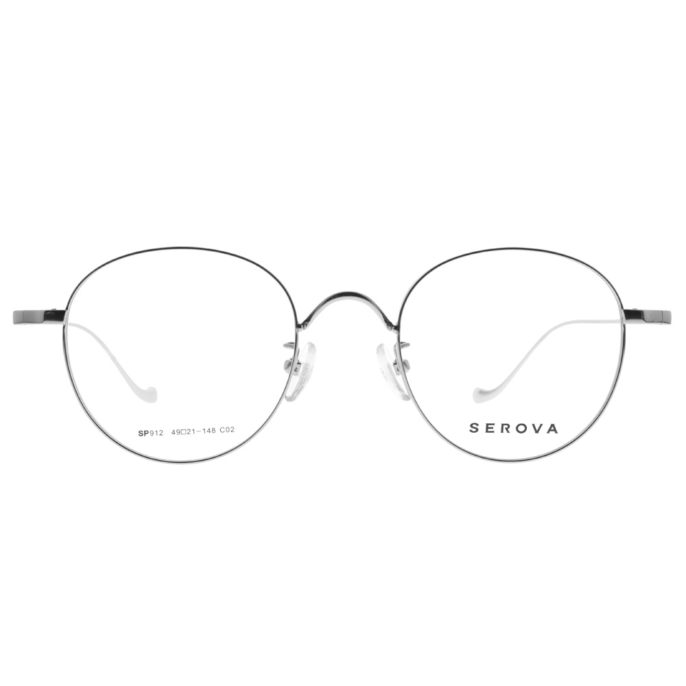SEROVA 光學眼鏡  SP912 C2 復古圓框款 超輕鈦眼鏡 華晨宇同款 眼鏡框 - 金橘眼鏡
