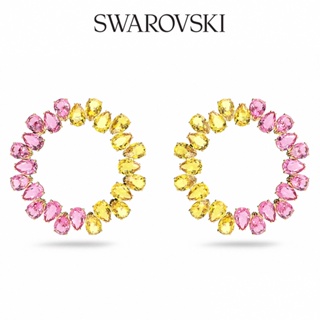 SWAROVSKI 施華洛世奇 Millenia 大圈耳環梨形切割Swarovski 水晶, 漸層色, 鍍金色色調