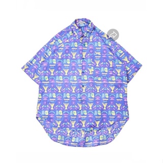 紫色可愛圖騰短袖襯衫 古著 短襯衫 休閒 非uniqlo gu net