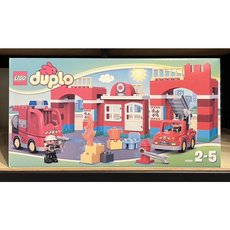 🔺彰化｜簡單生活🔺 LEGO 樂高 duplo 得寶 10593 消防局(盒底有擦痕/外盒褪色)