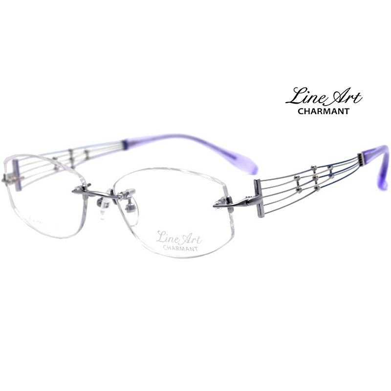 CHARMANT XL1010 日本夏蒙眼鏡｜女紫色超輕純鈦無框眼鏡 女生品牌眼鏡框【幸子眼鏡】
