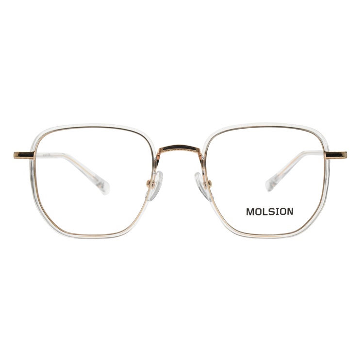 MOLSION 陌森 光學眼鏡 MJ6125 B93 時尚多邊大方框 眼鏡框 - 金橘眼鏡