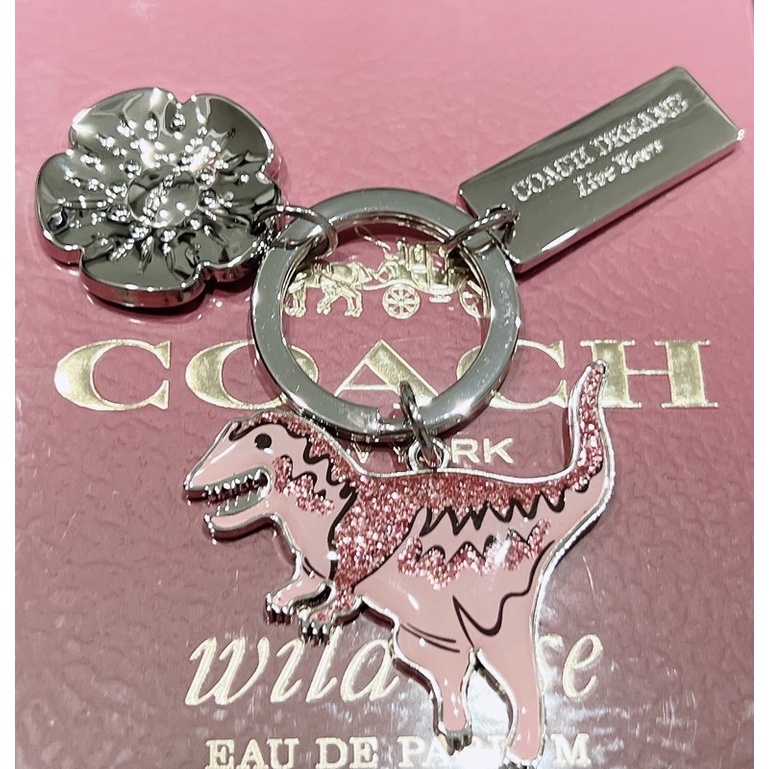 #COACH DREAMS蒄馳#COACH 粉紅恐龍鑰匙圈1入