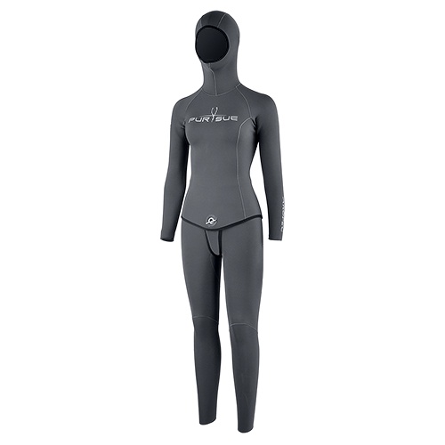 Aropec 女款 超彈性二件式雙面穿防寒衣 全黑/深鐵灰 自由潛水 防寒衣