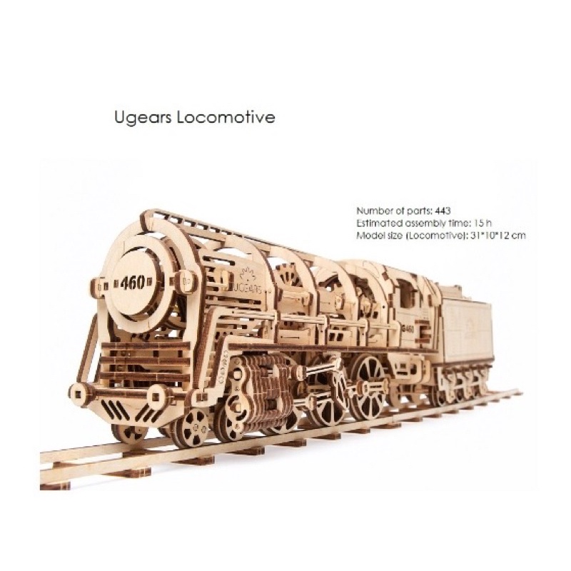 烏克蘭製 Ugears Locomotive 動力 木製 模型 3D拼圖 復古 蒸汽火車 巧手 DIY 未拆封 新品