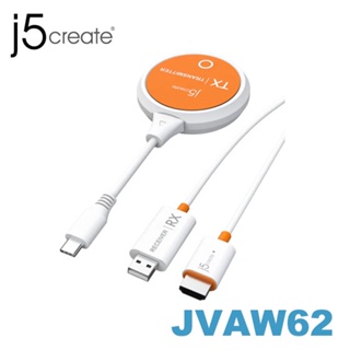 【3CTOWN】含稅附發票 j5 create JVAW62 1080p 高畫質無線 USB-C / HDMI影音傳輸器