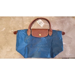 美國原裝[Longchamp] Le Pliage 原創系列手提包（S號）-孔雀藍色
