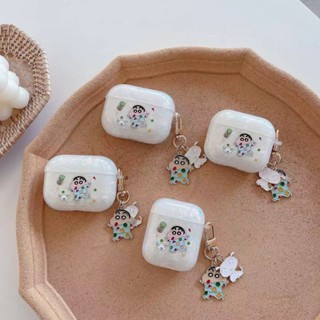 可愛蠟筆小新 小白矽膠軟耳機套適用於airpods 1/2代蘋果藍芽無線耳機Airpods 三代耳機防摔防丟保護套