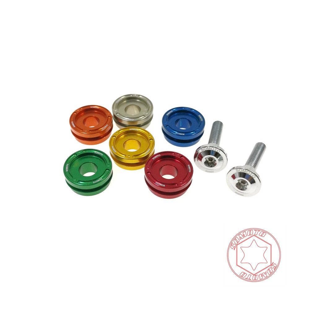 SOMOTO 台灣製｜光陽/三陽 腳踏塞組 2入｜鋁合金踏墊＋SUS304 UFO螺絲｜適用 DRG/JETSR/KRV