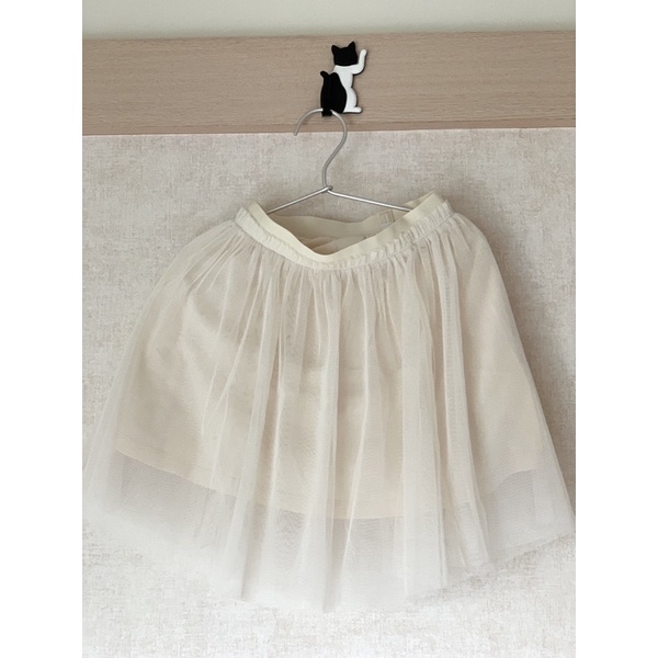 女童 短裙 紗裙 UNIQLO 米白色 尺寸120