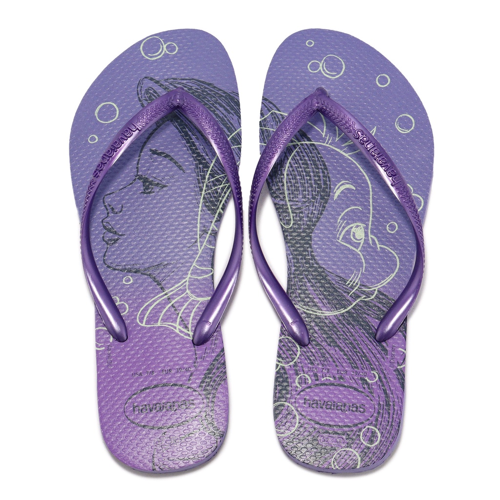 Havaianas 拖鞋 Slim Tropical 紫 小美人魚 迪士尼 公主 細帶 ACS 41350459053W