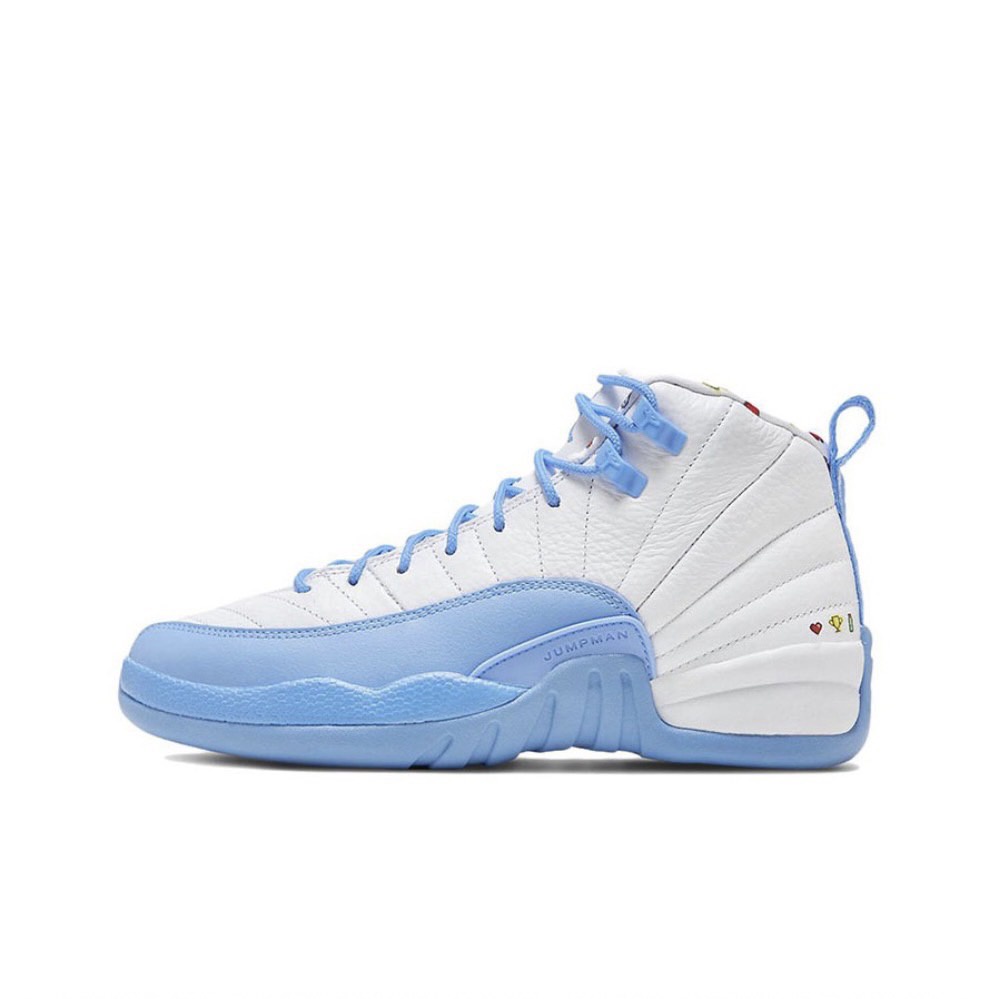 歐鉉]NIKE AIR JORDAN 12 RETRO GS 白藍 AJ12 EMOJI 大童 女 DQ4365-114