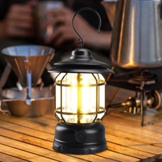 LED 復古露營燈 可調光 黃光 USB充電 露營燈 野營燈 18650 帳篷燈 煤油燈 照明燈 復古提燈