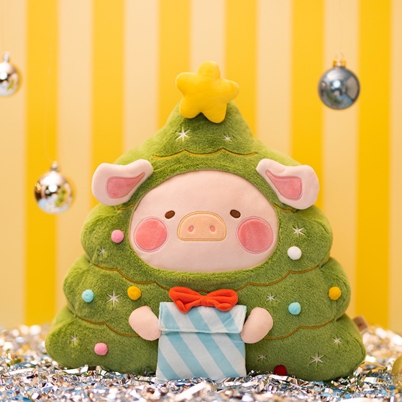 現貨🐷LuLu豬 絨毛抱枕聖誕樹 聖誕限量款 lulu豬聖誕  絨毛娃娃 玩偶 禮物 罐頭豬