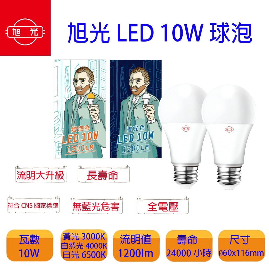 新版本 旭光 LED 10瓦 10w 球泡燈 led 燈泡 LED 電燈泡 E27
