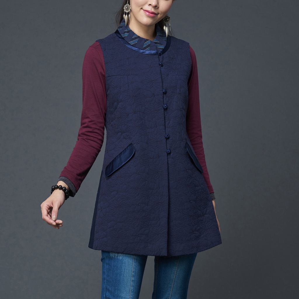 古典美鋪棉刺繡背心【77107】茶禪服/棉麻/亞麻/中國風