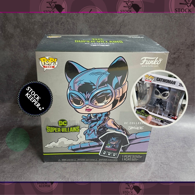 ◀倉庫掌門人▶Funko DC Catwoman 貓女 Jim Lee 公仔T恤 Tee盒裝 6吋 限定套組 交換禮物