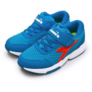 【DIADORA】大童 迪亞多那 22cm-24.5cm 輕量超寬楦避震慢跑鞋 極速超跑系列(藍橘 11031)