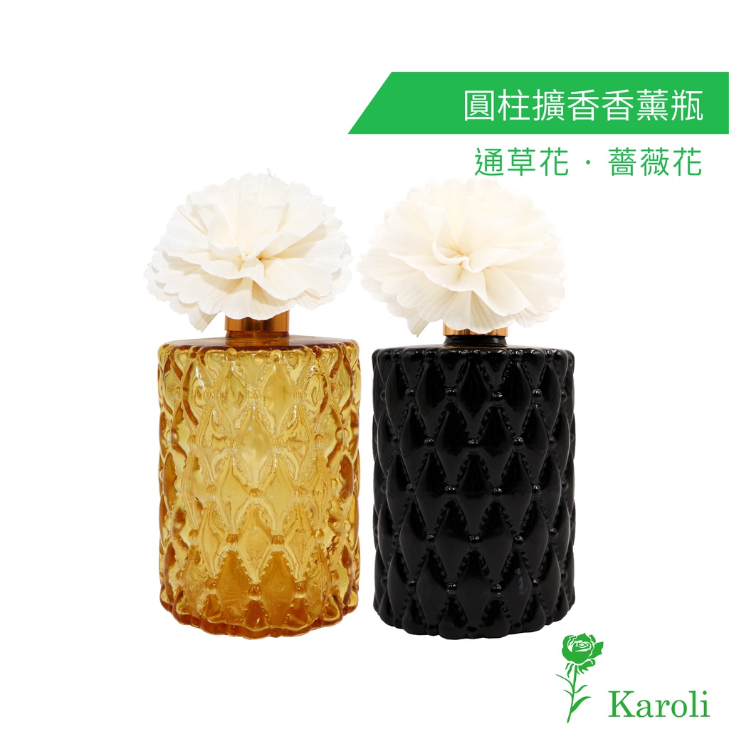 karoli卡蘿萊 日式擴香花精油套盒(100ml) 薔薇花 圓柱擴香瓶 造型花朵