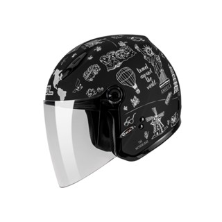 【SOL Helmets】27Y開放式安全帽 (環遊世界 消光黑/白) ｜ SOL安全帽官方商城