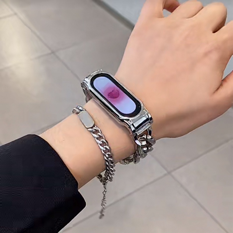 小米不鏽鋼錶帶 金屬錶帶 適用於 小米手環 8 腕帶 小米7 小米手環 7 小米手環6 小米手環5 米7 米8 NFC版