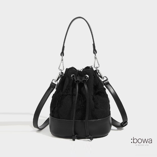 【bowa】Stitch-PureBukket系列-水桶包 黑 台灣設計品牌