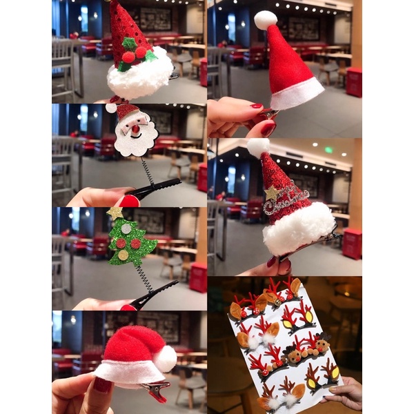 🔥台灣現貨24H出貨🔥現貨🎅聖誕裝飾🎄聖誕節髮夾 交換禮物 聖誕鹿角松果裝飾髮夾 麋鹿鹿角裝飾 聖誕老人 派對🎉