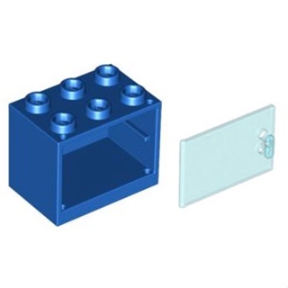LEGO 樂高 藍色 容器 透明淡藍色 2x3x2 箱子 廚櫃+ 玻璃門 4532+4533