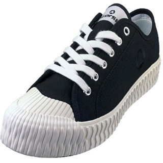 AIRWALK 男款 小黑鞋 黑白鞋 韓版 Q軟鞋墊 學生 餅乾鞋 都會生活帆布鞋 黑色 AW683203