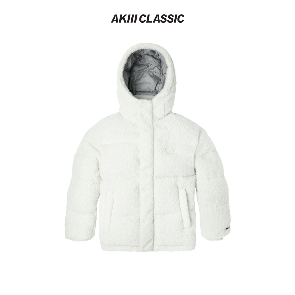 【AKIII CLASSIC】連帽刷毛羽絨外套_Ivory | 長袖 明星代言 韓版 日常 男 女 中性 冬天 流行