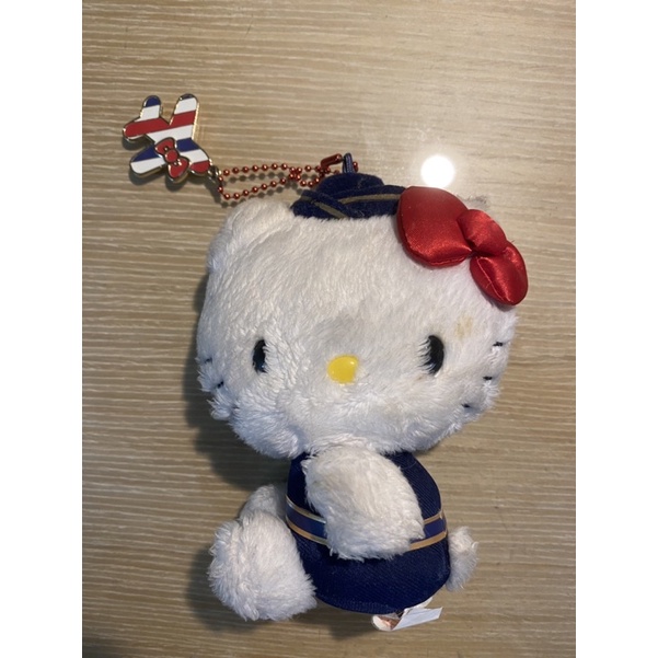 日本 機上hello kitty 空姐造型 吊飾 鑰匙圈 娃娃