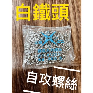 每包200支 白鐵頭 自攻螺絲 自攻牙 12# 六角頭 包白鐵頭 浪板螺絲 鑽尾螺絲 鐵皮屋白鐵包頭 六角鑽尾螺絲包頭