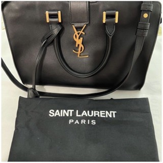 【Respect 二手美品 】真品 YSL Saint Laurent聖羅蘭Petit Cabas Y字金屬小牛皮醫生包
