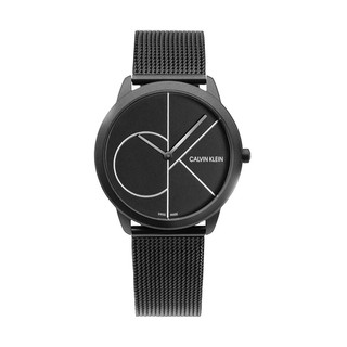 Calvin Klein美國原廠平輸 | CK手錶 minimal系列 - 霧黑麵大LOGO米蘭錶帶 K3M5145X
