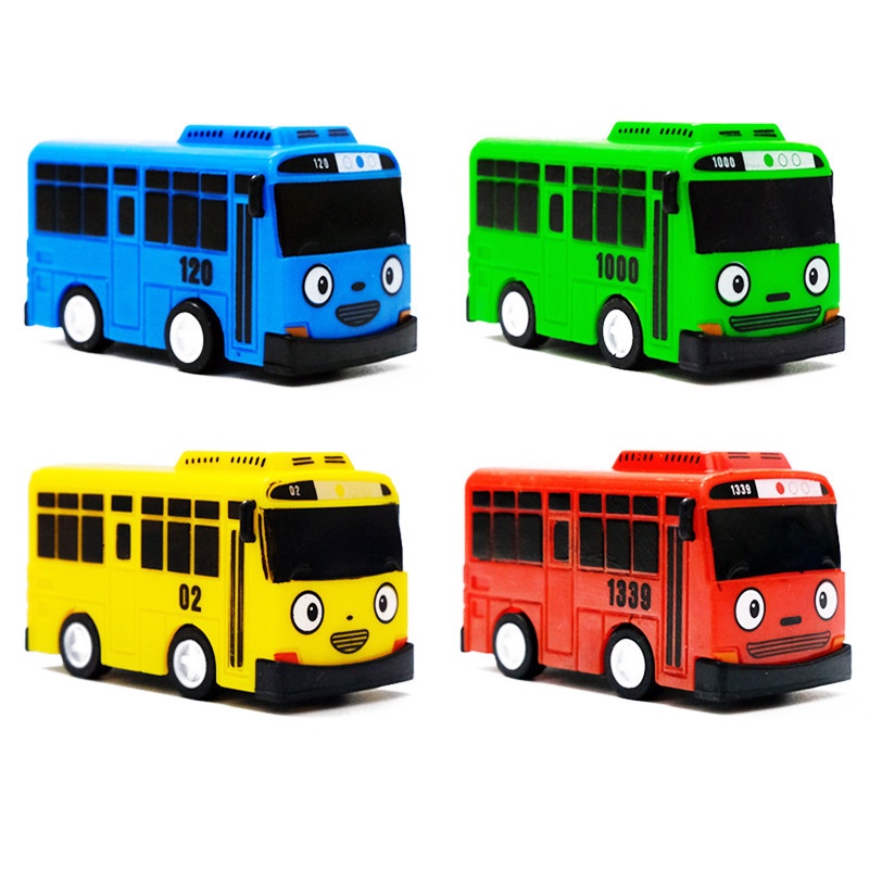 【現貨】tayo 小巴士 校車玩具 Tayo 迷你小巴士 四色回力校巴 可開車門早教回力滑行玩具