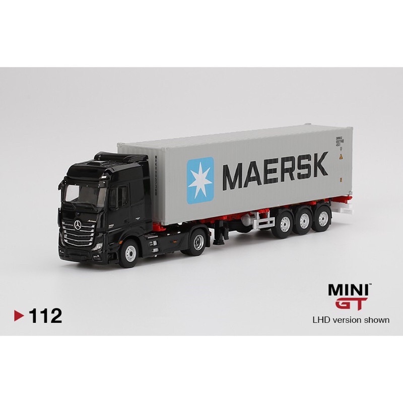 Mini GT 1/64 貨車 貨櫃車組 含40呎 "Maersk" 聯結車 Mercedes-Benz Actors