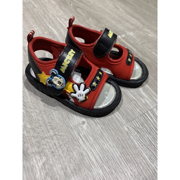 「二手已清洗」 DISNEY迪士尼 童款米奇黏貼涼鞋 男童涼鞋 台灣製造