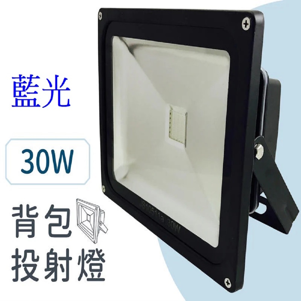 LED投射燈30W 藍光 防水  COB 晶片 洗牆燈 IP65防水