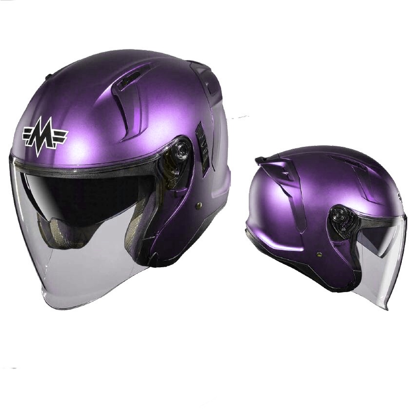MING FENG 半罩 安全帽 MF-320 彩繪 消光金屬紫 (消光) 透氣 內墨鏡 全拆洗《比帽王》