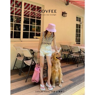 轉賣lovfee Love Fit 雙釦腰剪裁牛仔短褲