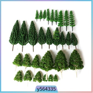 30pcs Model Trees Mixed Model Trees of Different Sizes Green