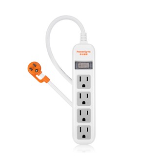 PowerSync群加直立式1開4插防雷擊抗搖擺延長線/2色