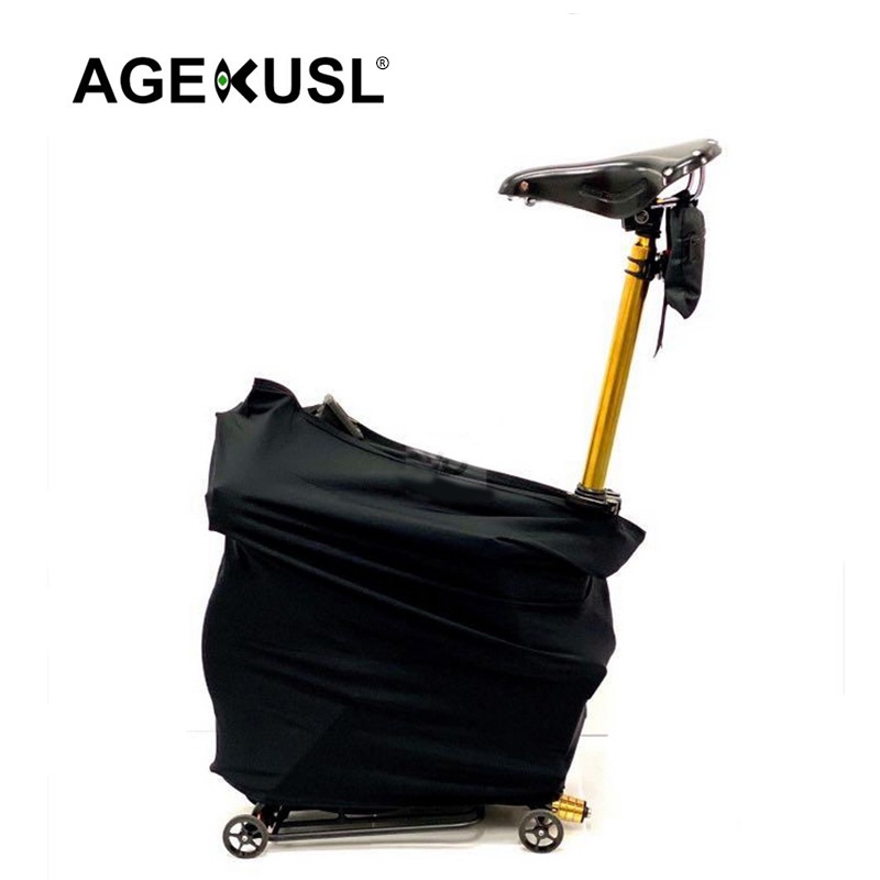 Agekusl 自行車罩防塵自行車存放車庫罩攜帶服裝用於 Brompton 3sixty Pikes Royale 折疊