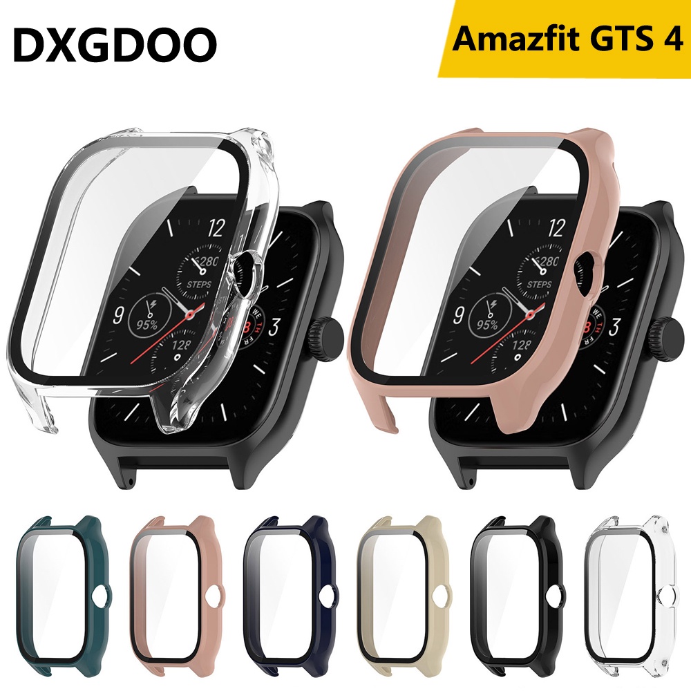 Dxgdoo 2-IN-1 鋼化玻璃保護殼適用於 Amazfit GTS 4 4 mini 2 保護殼 GTR 4 3