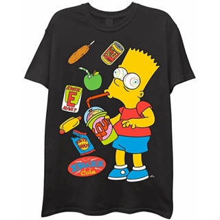 美國動漫The Simpsons辛普森一家短袖上衣男士百分百純棉圓領短袖T恤