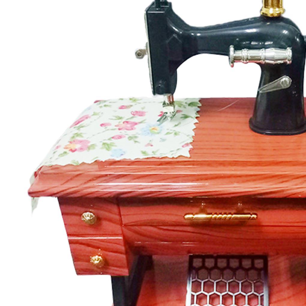 縫紉機音樂盒迷你復古發條音樂縫紉裝飾桌家用盒子復古