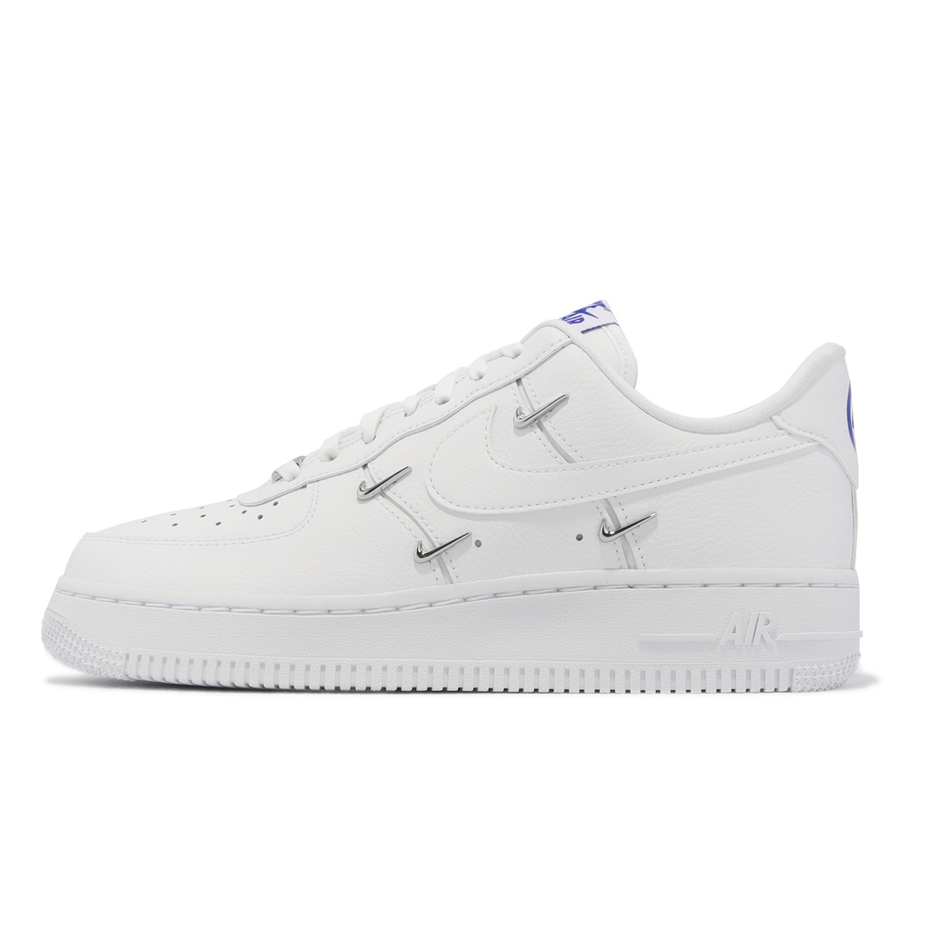 Nike 休閒鞋 Air Force 1 07 LX 白 藍 女鞋 立體小勾 AF1 韓星 泫雅 著用款 【ACS】