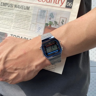公司保固 Casio 銀電子錶 韓系搭配 小方錶 男生手錶 手錶男 男錶 銀錶 卡西歐