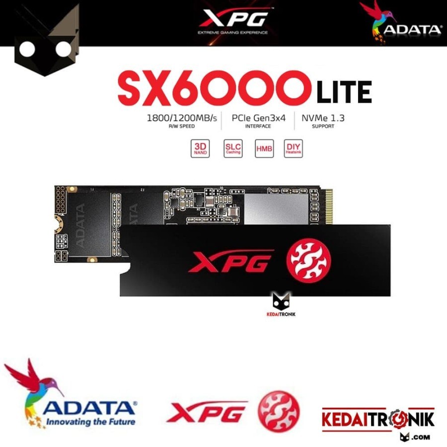 固態硬盤 M2 威剛 XPG SX6000 512GB M.2 NVMe 遊戲 SX6000 3D NAND LITE